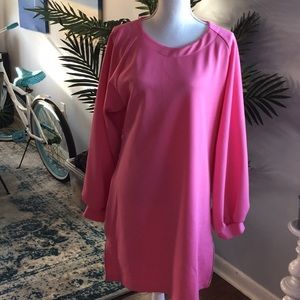 Pink zipper side shift dress
